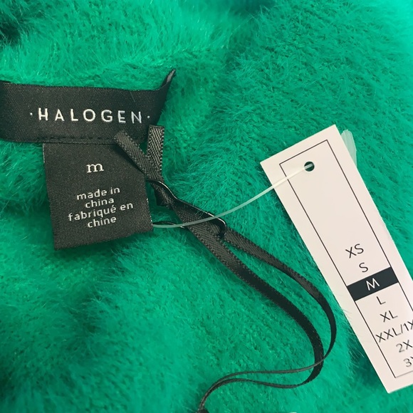 NWT Halogen Fuzzy Super Soft Turtleneck Pullover/ Sweater size M Green - Picture 9 of 9